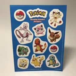 2018 Pokemon 4x6” STICKER SHEET Reading Reward Card TCG Nintendo Rare Book Club - Image 1