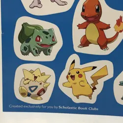 2018 Pokemon 4x6” STICKER SHEET Reading Reward Card TCG Nintendo Rare Book Club - Image 4