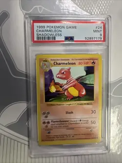 PSA 9 MINT 1999 POKEMON GAME 24 CHARMELEON SHADOWLESS - Image 1