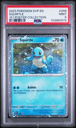 2023 POKEMON SVP EN-SV BLACK STAR PROMO 151 POSTER COLL #048 SQUIRTLE PSA 9 - Image 1