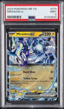 2023 POKEMON OBF EN-OBSIDIAN FLAMES #079 MIRAIDON EX PSA 9 - Image 1