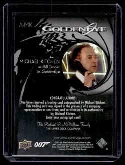 2019 UD Upper Deck James Bond Collection Michael Kitchen as Bill Tanner Auto - Image 2