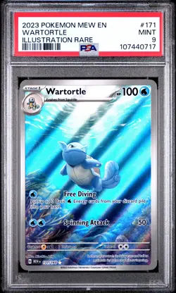 2023 POKEMON MEW EN-151 ILLUSTRATION RARE #171 WARTORTLE PSA 9 - Image 1