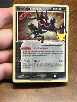 Greninja Gold Star - SWSH144 - Black Star Holo Promo 25th Pokemon LP Nice Swirl - Image 1
