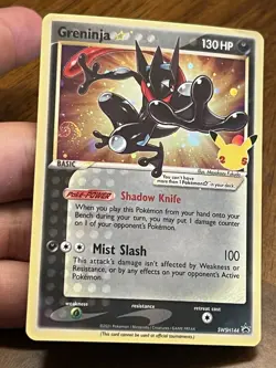 Greninja Gold Star - SWSH144 - Black Star Holo Promo 25th Pokemon LP Nice Swirl - Image 5