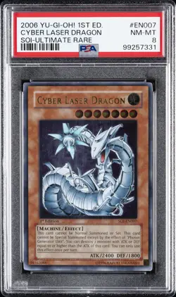 2006 YU-GI-OH! SOI-SHADOW OF INFINITY #EN007 CYBER LASER DRAGON PSA 8 - Image 1