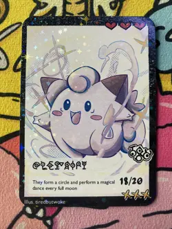 Pokemon Parody Cards by Tiredbutwoke, v3 / Set 3 - Clefairy Holographic Card - Image 1