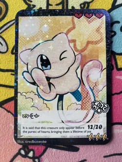 Pokemon Parody Cards by Tiredbutwoke, v3 / Set 3 - Mew Holographic Card - Image 1