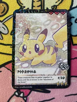 Pokemon Parody Cards by Tiredbutwoke, v2 / Set 2 - Pikachu Holographic Card - Image 1