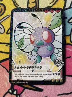 Pokemon Parody Cards by Tiredbutwoke, v2 / Set 2 - Butterfree Holographic Card - Image 1