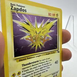 Pokemon TCG Zapdos Holo Rare Card 15/62 MP Fossil Unlimited 1999 LP - Image 2