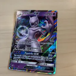 Pokemon Mewtwo GX TCG Full Art Holo Card 39/73 Shining Legends Ultra Rare - Image 3