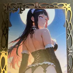 Goddess Story Gold METAL Card - Maiden Party - Serial Number #/100! Hinata Anime - Image 2