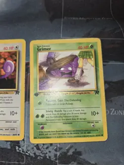 Team Rocket 1st Edition 2 Card Lot Grimer & Rattata Pokemon - Image 2