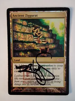 Magic The Gathering - 1x Foil Signed Ancient Ziggurat (mtg) Promo - Image 1