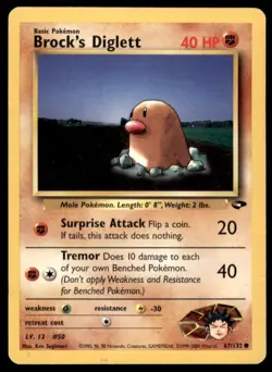 2000 Gym - Challenge Brock’s Diglett HP/ Damaged #67 - Image 1