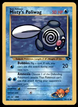 2000 Gym - Challenge Misty’s Poliwag HP/ Damaged #89 - Image 1