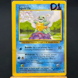 Squirtle - 63/102 - Base Set - Unlimited - Common - Pokemon - WOTC - Damaged - Image 3