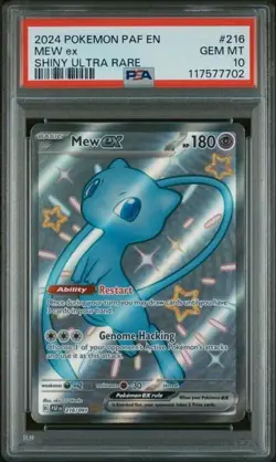 Pokemon Mew ex Shiny Ultra Rare 2024 Paldean Fates #216 PSA 10 Gem Mint - Image 1