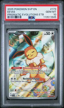 2025 POKEMON SVP EN-SV BLACK STAR PROMO #173 EEVEE PSA 10 - Image 1