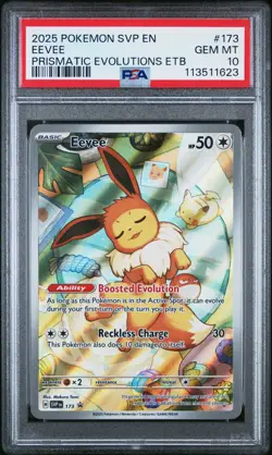 2025 POKEMON SVP EN-SV BLACK STAR PROMO #173 EEVEE PSA 10 - Image 1
