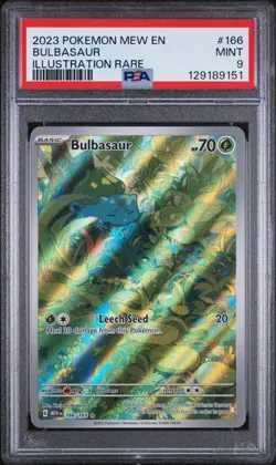 2023 POKEMON MEW EN-151 ILLUSTRATION RARE #166 BULBASAUR PSA 9 - Image 1