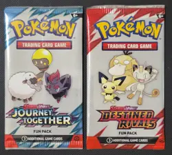 Pokemon S&V Destined Rivals & Journey Together Fun Packs Factory Sealed Lot of 2 - Image 1