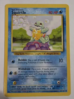 Pokemon TCG - Squirtle 063/102 Base Set Unlimited - Image 1