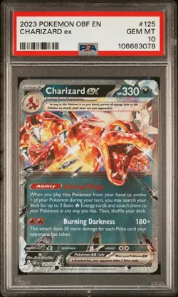 2023 POKEMON OBF EN-OBSIDIAN FLAMES #125 CHARIZARD EX PSA 10 - Image 1