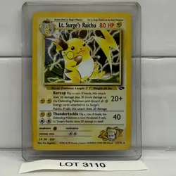 Lt Surges Raichu Holo 11/132 Gym Challenge Pokemon Card 2000 WoTC - Image 2