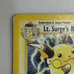 Lt Surges Raichu Holo 11/132 Gym Challenge Pokemon Card 2000 WoTC - Image 3
