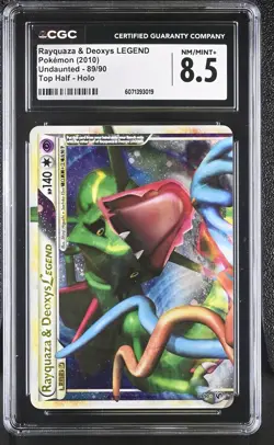 CGC 8.5 Rayquaza & Deoxys LEGEND Top 2010 Undaunted 89/90 Holo Pokemon Card - Image 1
