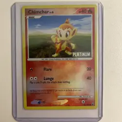 Pokemon Chimchar Stamped Reverse Holo Card 56/100 Majestic Dawn LP Condition - Image 1