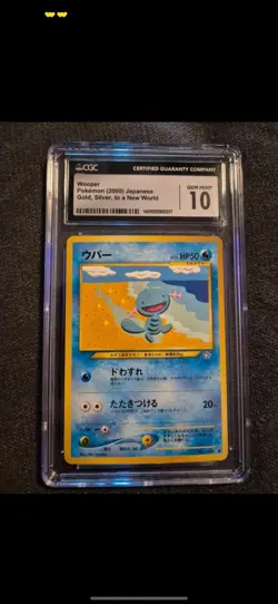 Wooper No.194 Non Holo Pokemon Card Japanese Played Neo Genesis Old Back cgc 10 - Image 1