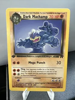 Pokemon TCG Dark Machamp 27/82 Non Holo Rare Card LP Vintage Team Rocket - Image 1