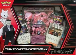 Pokemon TCG Team Rocket's Mewtwo ex Box (4 Card Packs) New In Hand Free Shipping - Image 1