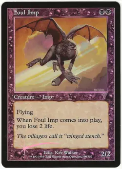 MTG Foul Imp FOIL 7th Edition Uncommon LP - Image 1