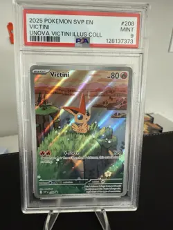 2025 POKEMON SVP EN-SV BLACK STAR PROMO #208 VICTINI UNOVA VICTINI ILLUS PSA 9 - Image 1