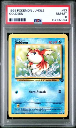 1999 POKEMON JUNGLE #53 GOLDEEN PSA NM-MT 8 - Image 1