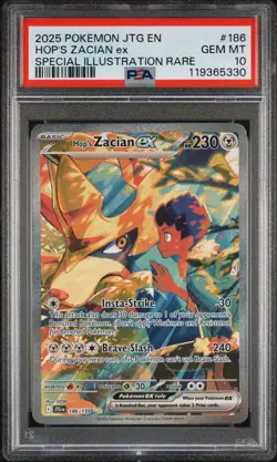 2025 POKEMON JTG EN-JOURNEY TOGETHER #186 HOP'S ZACIAN EX PSA 10 - Image 1