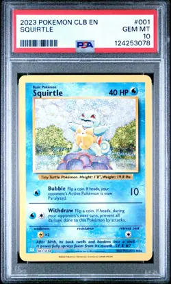 2023 Pokemon Squirtle #001 TCG Classic Collection HOLO (PSA 10 GEM MINT) - Image 1