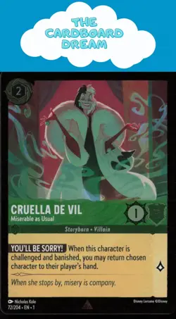 Cruella de Vil The First Chapter #72/204 Rare HOLO Disney Lorcana Card - Image 1