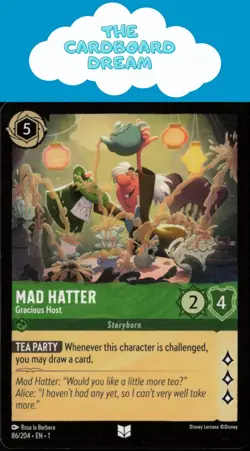 Mad Hatter The First Chapter #86/204 Uncommon Disney Lorcana Card - Image 1