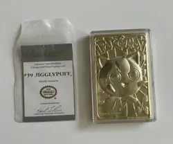Vintage Burger King 1999 Pokemon 23K Gold Plated Trading Card Jigglypuff - Image 1