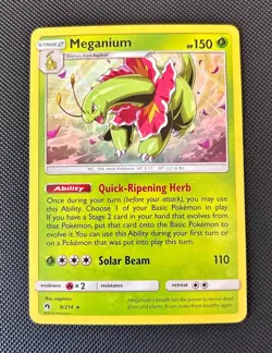 Meganium 8/214 Holo Rare SM - Lost Thunder Pokemon Card LP - Image 1