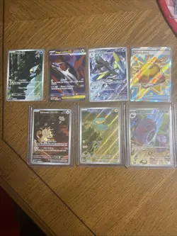 Lot Of 7 Pokemon Illustration Rare Trainer And Full Art Scarlet And Violet Cards - Image 1