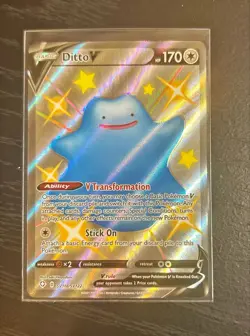 Ditto V SHINY SV118/SV122 Shining Fates NM Full Art Ultra Rare Pokemon Card TCG - Image 1