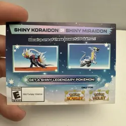 Pokemon Scarlet and Violet Shiny Koraidon OR Miraidon Gamestop Promo Card Code - Image 1