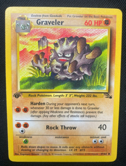 Pokemon Card Graveler Fossil 1st Edition Uncommon 37/62 (LP) - Image 1