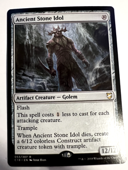 MTG Magic The Gathering Commander 2018 Ancient Stone Idol Rare LP - Image 1